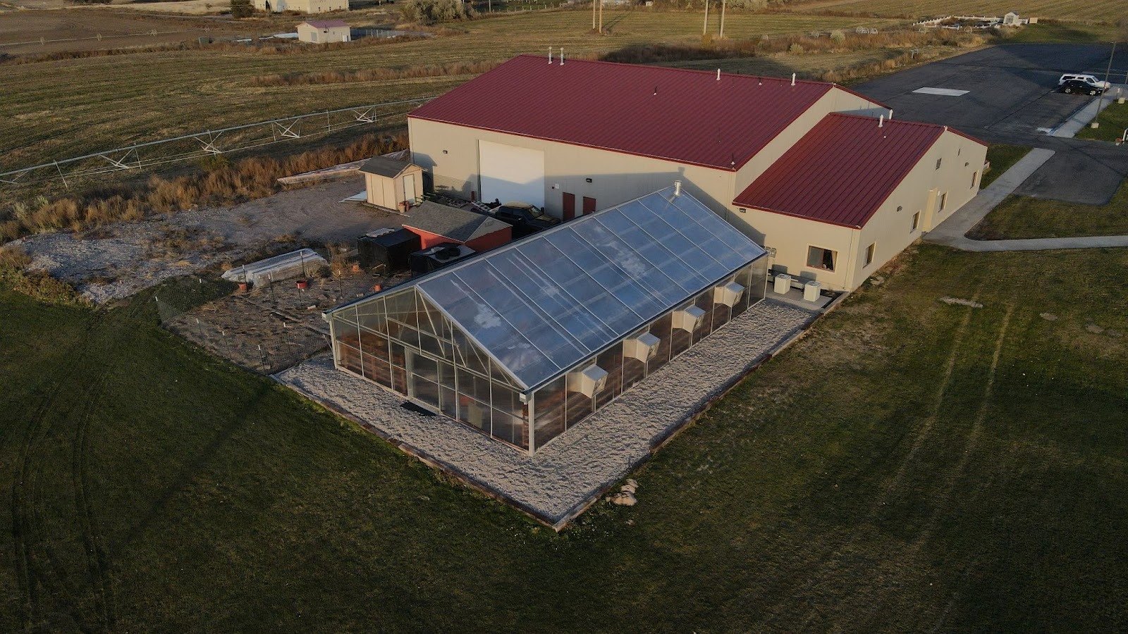 Greenhouse outside of Ag building, American Falls High School